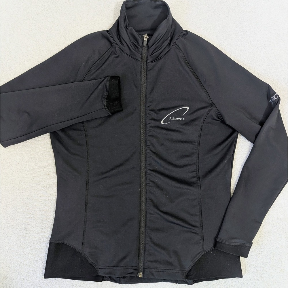 Peter Millar FullZip E4‎ Wicking 50+UPF Woman's L sports Black Jacket Crown